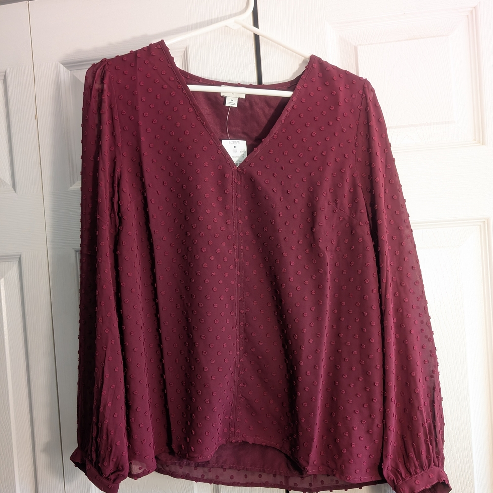 Women's Burgundy V-Neck Top